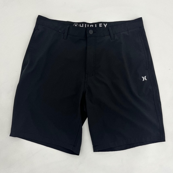 Hurley Mens Size 36 Chino Shorts Black Flat Front Stretch Comfort Outdoor Active - Picture 1 of 13